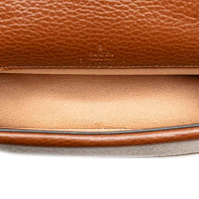 Pre-owned Gucci Brown Navy Denim Leather Shoulder Bag () In Brown, Navy