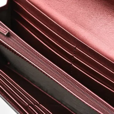 Pre-owned Gucci Burgundy Patent Leather Long Wallet (bi-fold) ()