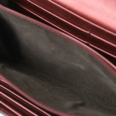 Pre-owned Gucci Burgundy Patent Leather Long Wallet (bi-fold) ()