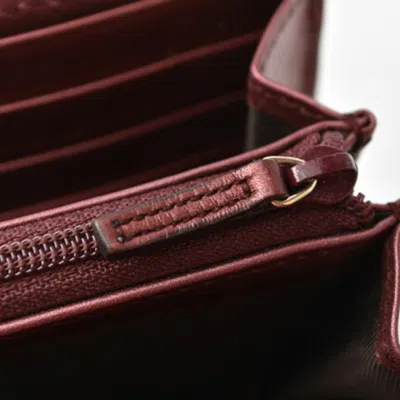 Pre-owned Gucci Burgundy Patent Leather Long Wallet (bi-fold) ()