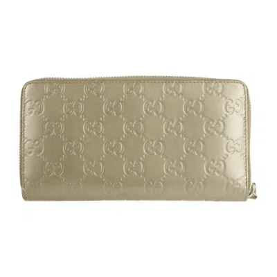 Pre-owned Gucci Champagne Gold Leather Coin Purse/coin Case ()