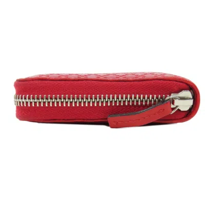 Pre-owned Gucci Diamante Red Color Leather Long Wallet (bi-fold) ()