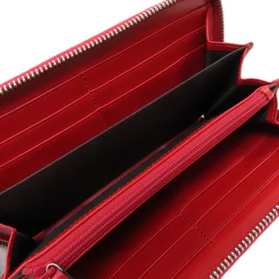 Pre-owned Gucci Diamante Red Color Leather Long Wallet (bi-fold) ()
