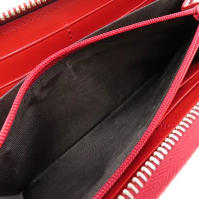 Pre-owned Gucci Diamante Red Color Leather Long Wallet (bi-fold) ()
