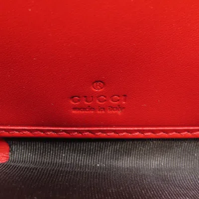 Pre-owned Gucci Diamante Red Color Leather Long Wallet (bi-fold) ()