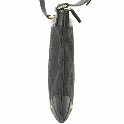 Pre-owned Gucci Gg Canvas Black Canvas Leather Shoulder Bag ()