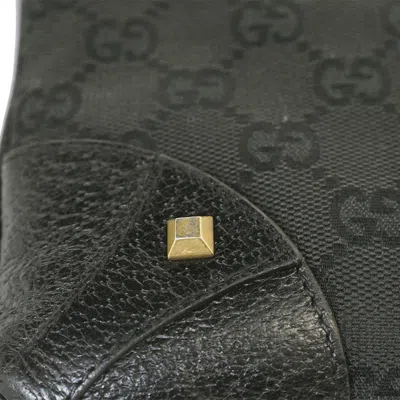 Pre-owned Gucci Gg Canvas Black Canvas Leather Shoulder Bag ()