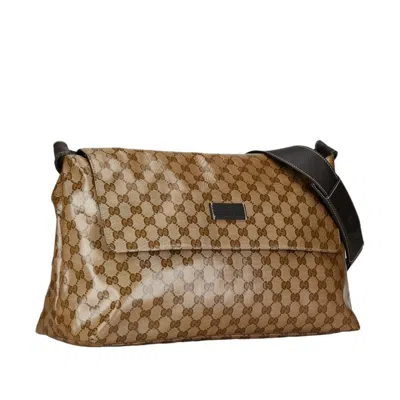Pre-owned Gucci Gg Crystal Beige Leather Shoulder Bag ()