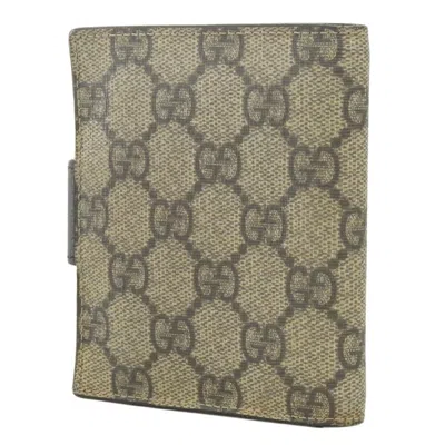 Pre-owned Gucci Gg Supreme Beige Gg Plus Leather Wallet (bi-fold) ()