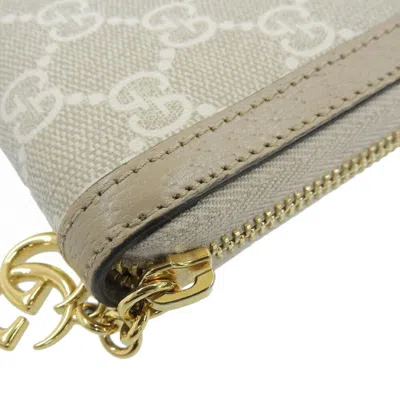 Pre-owned Gucci Gg Supreme Beige Gg Supreme Wallet (bi-fold) ()