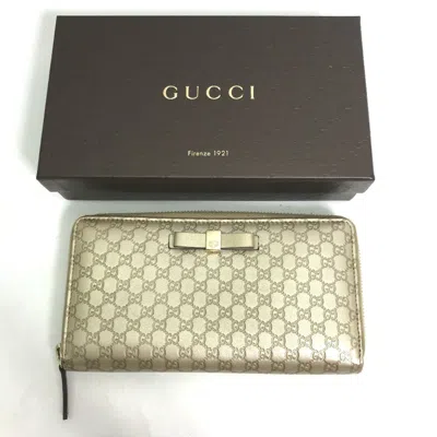Pre-owned Gucci Gold Leather Long Wallet (bi-fold) ()