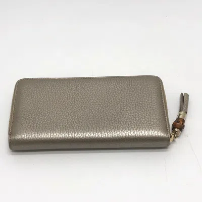 Pre-owned Gucci Gold Leather Long Wallet (bi-fold) ()