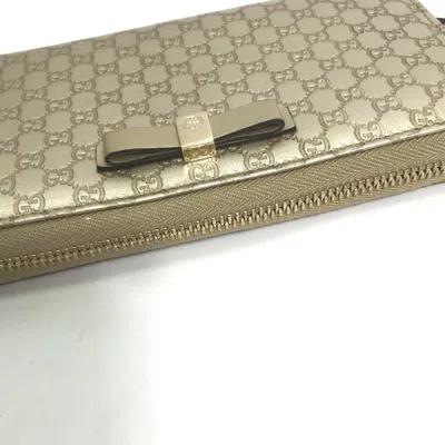 Pre-owned Gucci Gold Leather Long Wallet (bi-fold) ()
