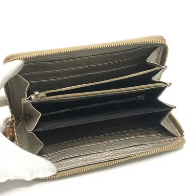 Pre-owned Gucci Gold Leather Long Wallet (bi-fold) ()