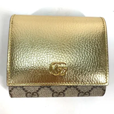 Pre-owned Gucci Gold Leather Wallet (bi-fold) ()