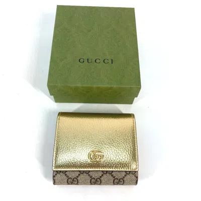Pre-owned Gucci Gold Leather Wallet (bi-fold) ()