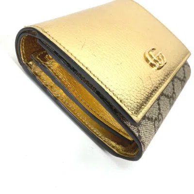 Pre-owned Gucci Gold Leather Wallet (bi-fold) ()