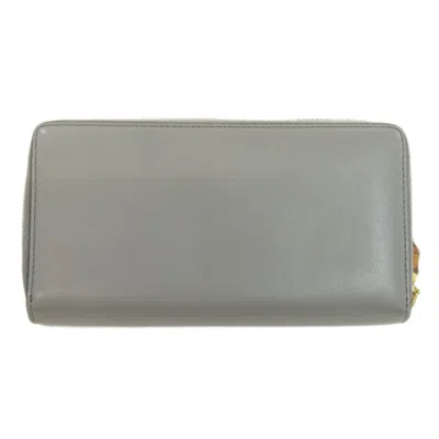 Pre-owned Gucci Gray Leather Long Wallet (bi-fold) ()