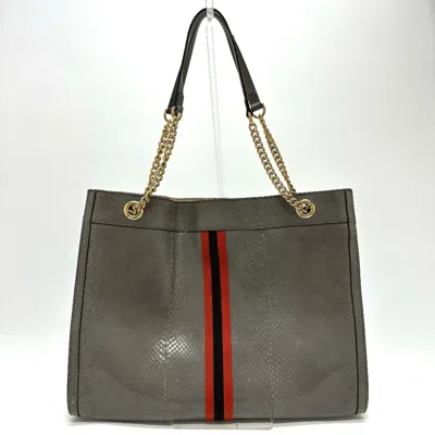 Pre-owned Gucci Gray Leather Tote Bag ()