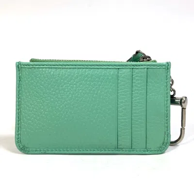 Pre-owned Gucci Green Leather Coin Purse/coin Case ()