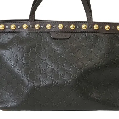 Pre-owned Gucci Ssima Brown Leather Shoulder Bag Tote Bag ()