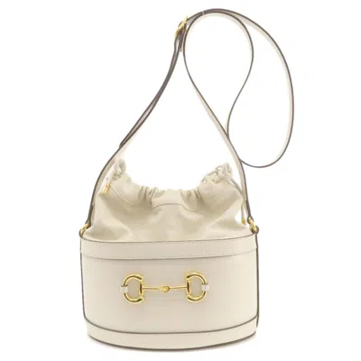 Pre-owned Gucci Horsebit White Leather Tote Bag ()