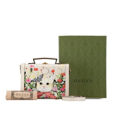 Pre-owned Gucci Ivory Multi-color Leather Shoulder Bag () In Ivory, Multi-color