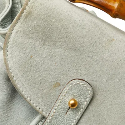 Pre-owned Gucci Light Blue Leather Suede Backpack ()