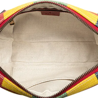 Pre-owned Gucci Multi-color Red Color Canvas Leather Fanny Pack Pochette Sling Bag () In Multi-color, Red Color