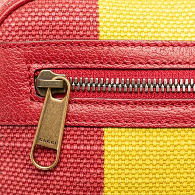 Pre-owned Gucci Multi-color Red Color Canvas Leather Fanny Pack Pochette Sling Bag () In Multi-color, Red Color