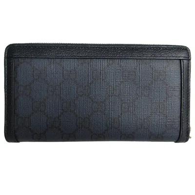 Pre-owned Gucci Navy Gg Supreme Long Wallet (bi-fold) ()