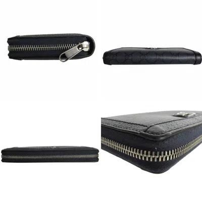 Pre-owned Gucci Navy Gg Supreme Long Wallet (bi-fold) ()