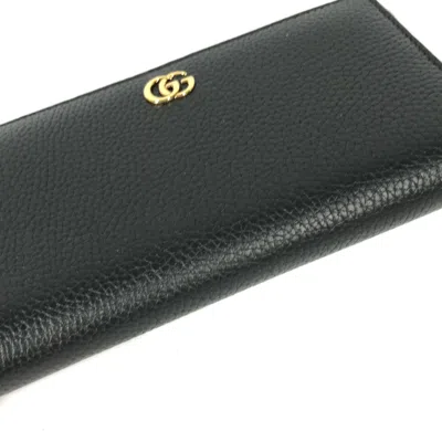 Pre-owned Gucci Navy Leather Long Wallet (bi-fold) ()