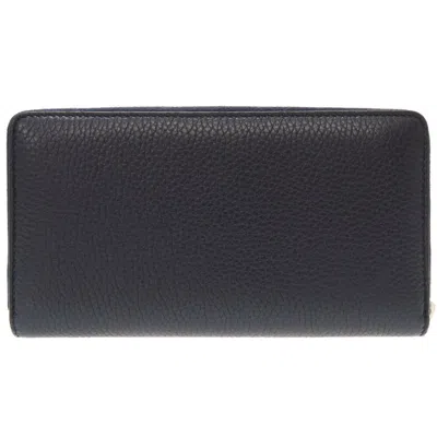 Pre-owned Gucci Navy Leather Long Wallet (bi-fold) ()