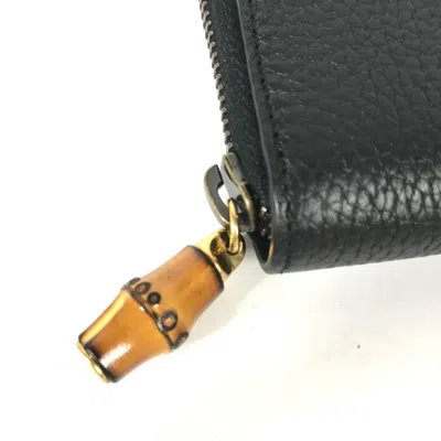 Pre-owned Gucci Navy Leather Long Wallet (bi-fold) ()