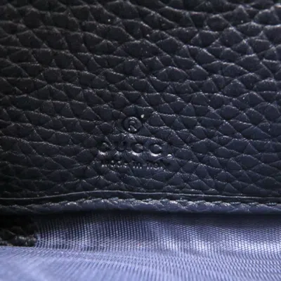 Pre-owned Gucci Navy Leather Long Wallet (bi-fold) ()