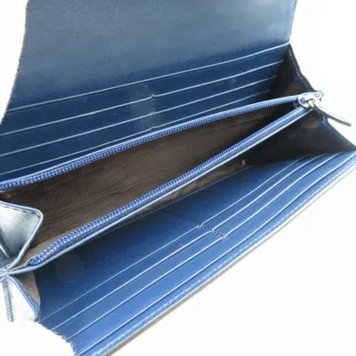 Pre-owned Gucci Navy Leather Long Wallet (bi-fold) ()