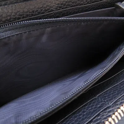 Pre-owned Gucci Navy Leather Long Wallet (bi-fold) ()