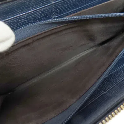 Pre-owned Gucci Navy Leather Long Wallet (bi-fold) ()