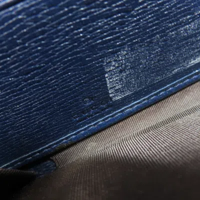Pre-owned Gucci Navy Leather Long Wallet (bi-fold) ()