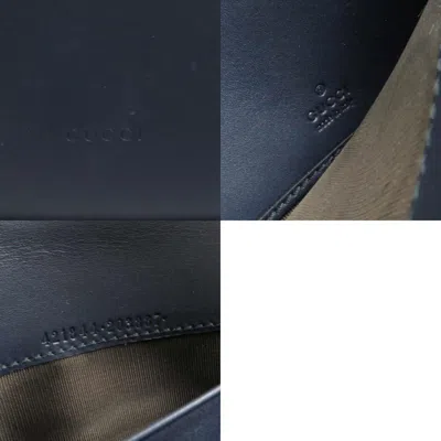 Pre-owned Gucci Navy Off-white Red Color Leather Long Wallet (bi-fold) () In Navy, Off-white, Red Color