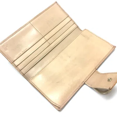 Pre-owned Gucci Pink Beige Gg Canvas Long Wallet (bi-fold) ()