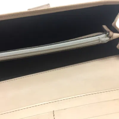 Pre-owned Gucci Pink Beige Gg Canvas Long Wallet (bi-fold) ()