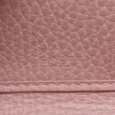 Pre-owned Gucci Pink Leather Coin Purse/coin Case ()