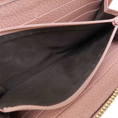 Pre-owned Gucci Pink Leather Long Wallet (bi-fold) ()