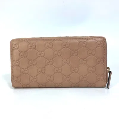Pre-owned Gucci Pink Leather Long Wallet (bi-fold) ()