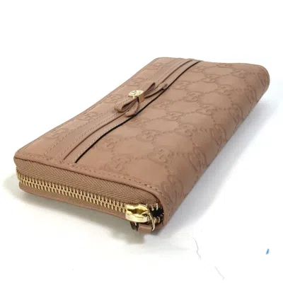 Pre-owned Gucci Pink Leather Long Wallet (bi-fold) ()