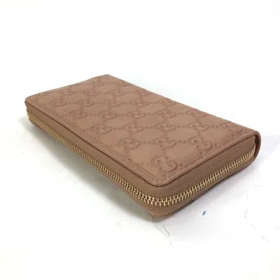 Pre-owned Gucci Pink Leather Long Wallet (bi-fold) ()