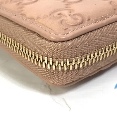 Pre-owned Gucci Pink Leather Long Wallet (bi-fold) ()