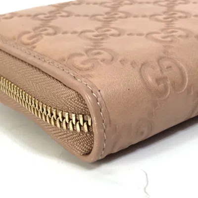 Pre-owned Gucci Pink Leather Long Wallet (bi-fold) ()